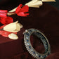 Oxidised Antique Design Brass Base Openable Navy Blue & White Stones All Around Kada Bracelet for Women