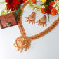 Antique Ganesha Temple Necklace with Ruby Kemp & Pearl Drops