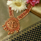 Antique Ganesha Temple Necklace with Ruby Kemp & Pearl Drops