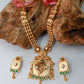 Antique Temple Pendant Haram with Meenakari & Elephant Links