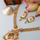Antique Temple Pendant Haram with Meenakari & Elephant Links