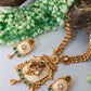 Antique Temple Pendant Haram with Meenakari & Elephant Links