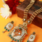 Antique Temple Pendant Haram with Meenakari & Elephant Links