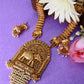 Antique Elephant Temple Pendant Haram with Pearl Tassel