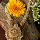 Grand Pearl Mala Lakshmi Temple Haar Necklace Set