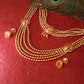 Antique Peacock Medallion Temple Haar Necklace Set