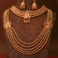 Antique Peacock Medallion Temple Haar Necklace Set