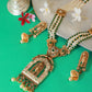 Multi-Strand Pearl Mala with Meenakari Balaji Temple Pendant