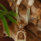 Multi-Strand Pearl Mala with Meenakari Balaji Temple Pendant