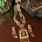 Multi-Strand Pearl Mala with Meenakari Balaji Temple Pendant