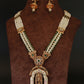 Multi-Strand Pearl Mala with Meenakari Balaji Temple Pendant