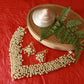 Classic Pearl Cluster Necklace Set with Jhumka Earrings