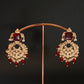 Grand Kundan Choker Necklace Set with Deep Ruby Squares