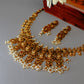 Antique Lakshmi Coin Temple Necklace Set with Ruby Kemp & Pearls