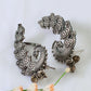 Oxidised German Silver Floral Peacock Earrings