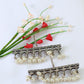 Oxidised Horizontal Pearl Bar German Silver Earrings