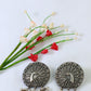 Oxidised German Silver Peacock Design Earrings with Pearls