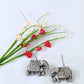 Oxidised German Silver Elephant Motif Hook Earrings