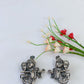 Oxidised German Silver Radha Krishna Stud Earrings