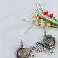 Oxidised Peacock Beaded German Silver Earrings