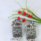 Oxidised German Silver Elephant Design Earrings with Pearls