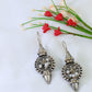 Oxidised Conical Beaded German Silver Drop Earrings