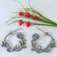 Oxidised Floral Hoop German Silver Earrings