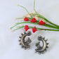 Oxidised German Silver Peacock Hoop Earrings