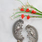 Oxidised German Silver Paisley Bird Stud Earrings