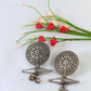 Oxidised German Silver Tribal Disc Stud Earrings