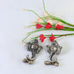 Oxidised German Silver Lotus Stud Earrings with Ghungroo Drops