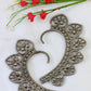 Oxidised German Silver Statement Ear Cuff – Heart Filigree