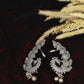 Oxidised German Silver Floral Peacock Earrings
