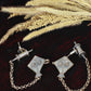 Oxidised German Silver Chain Hanging Earrings