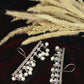 Oxidised Horizontal Pearl Bar German Silver Earrings