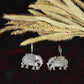 Oxidised German Silver Elephant Motif Hook Earrings