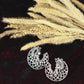 Oxidised German Silver Peacock Cutwork Hoop Earrings – Tribal Dangler