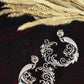 Oxidised German Silver Peacock Openwork Hoop Earrings