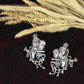 Oxidised German Silver Radha Krishna Stud Earrings