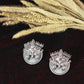 Oxidised Durga Face German Silver Stud Earrings