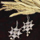 Oxidised German Silver Six-Point Tribal Drop Earrings
