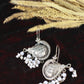 Oxidised Peacock Beaded German Silver Earrings