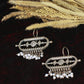 Oxidised Rectangular Pearl Drop German Silver Earrings