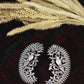 Oxidised German Silver Paisley Bird Stud Earrings