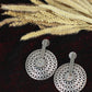 Oxidised German Silver Big Round Statement Stud Earrings