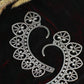 Oxidised German Silver Statement Ear Cuff – Heart Filigree