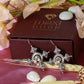 Oxidised German Silver Geometric Cross Drop Earrings with Pearls