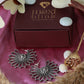 Oxidised German Silver Sunburst Statement Earrings