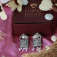 Oxidised German Silver Elephant Design Earrings with Pearls
