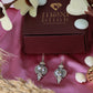 Oxidised Conical Beaded German Silver Drop Earrings